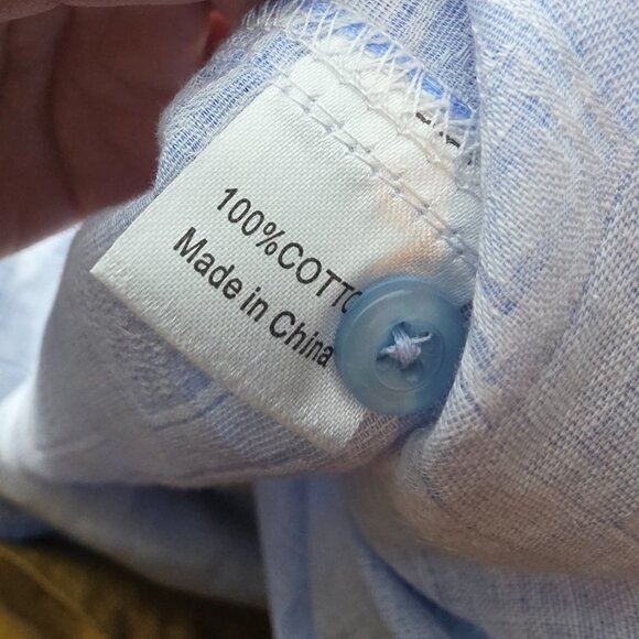 Lavane Camp Shirt Mens Size 4X Light BLue Geometric Regular Fit Open Collar NWT - Picture 9 of 10